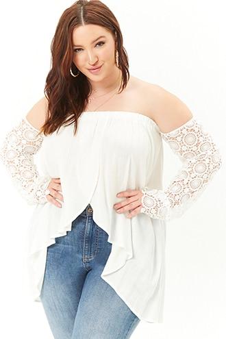 Forever21 Plus Size Off-the-shoulder Tulip Top