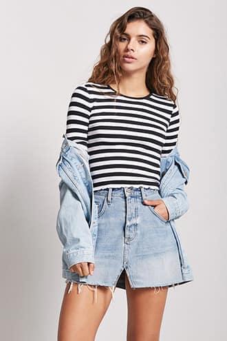 Forever21 Lettuce-edge Stripe Top