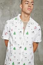21 Men Men's  Slim-fit Christmas Print Shirt