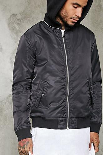 Forever21 Hooded Bomber Jacket