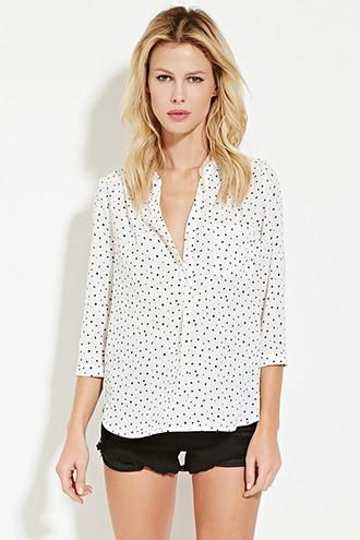 Forever21 Women's  Diamond-patterned Shirt