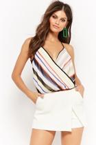 Forever21 Multi-striped Surplice Cami