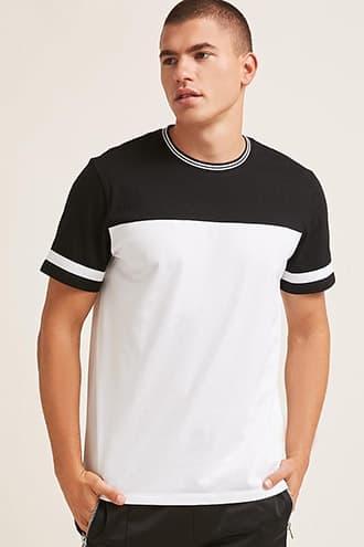Forever21 Contrast Stripe Colorblock Tee