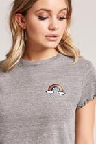 Forever21 Lettuce Edge Rainbow Tee