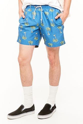 Forever21 Trunks Surf & Swim Palm Tree Print Trunks