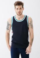 Forever21 Abstract Print-paneled Mesh Tank