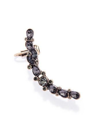 Forever21 Rhinestone Ear Cuff (antic Gold/grey)