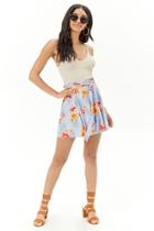 Forever21 Pleated Floral Mini Skirt