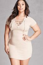 Forever21 Plus Size Striped Lace-up Dress