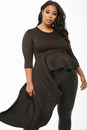 Forever21 Plus Size Asymmetrical Ruffle-hem Top