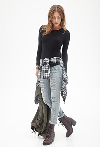 Forever21 Classic Knit Long-sleeved Top