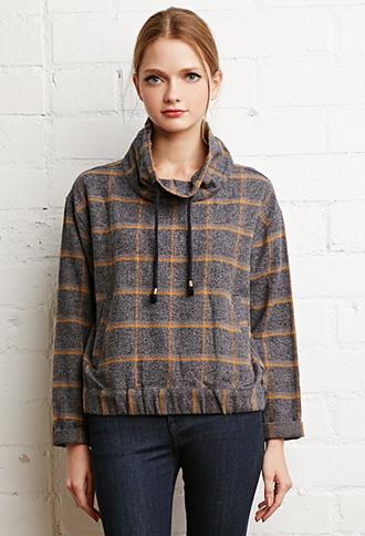 Forever21 Boxy Plaid Pullover