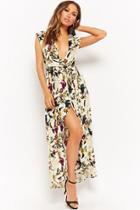 Forever21 Wrap Top Tropical High-low Dress