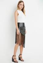 Forever21 Fringed Faux Leather Skirt