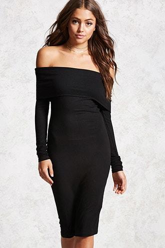Forever21 Ribbed Foldover Dress
