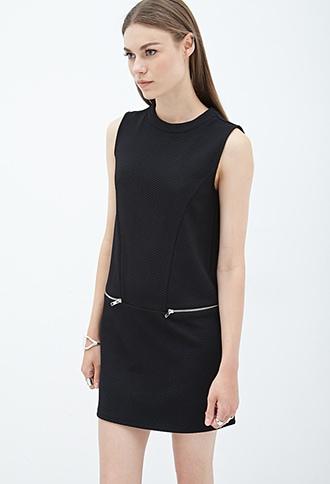 Forever21 Textured Knit Zipper Dress