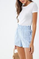 Forever21 Striped Paperbag Cuffed Shorts