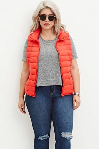 Forever21 Plus Size Zip-up Puffer Vest