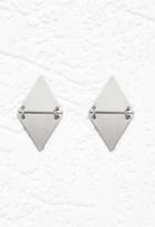 Forever21 Chained Triangle Drop Earrings (silver)