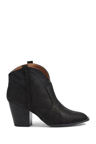 Forever21 Cracked Faux Leather Ankle Booties