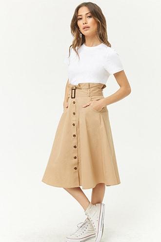 Forever21 Paperbag Midi Skirt