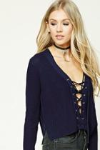 Forever21 Boxy Lace-up Sweater