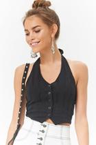 Forever21 Button-front Halter Top