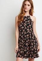 Forever21 Lace-paneled Floral Print Dress