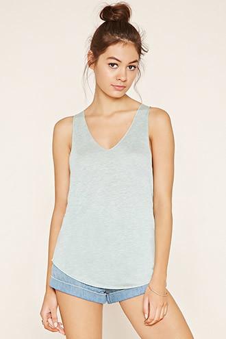 Forever21 Women's  Heathered V-neck Tank