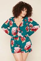 Forever21 Plus Women's  Plus Size Floral Chiffon Romper