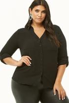 Forever21 Plus Size Crepe High-low Curve-hem Shirt