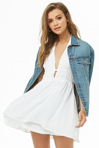 Forever21 Crochet-back Mini Halter Dress