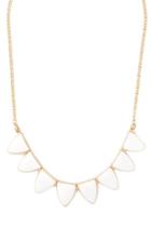 Forever21 Ivory & Gold Enamel Triangle Pendant Necklace