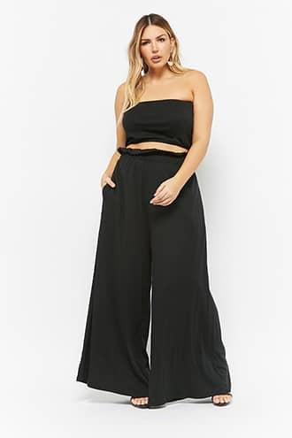 Forever21 Plus Size Rebdolls Inc. Tube Top & Paperbag Pants Set