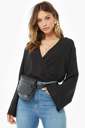 Forever21 London Rose Surplice Top