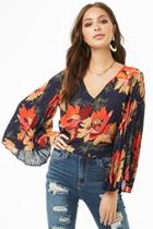 Forever21 Accordion-sleeve Wrap Top