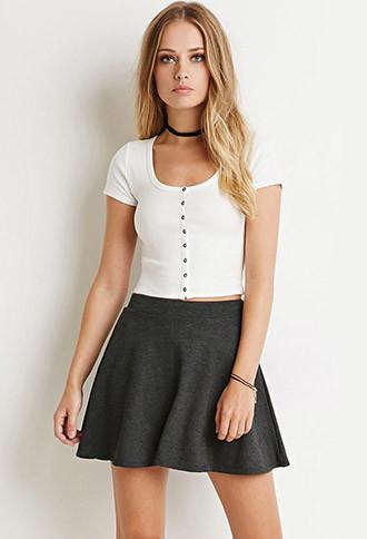 Forever21 Button-front Crop Top