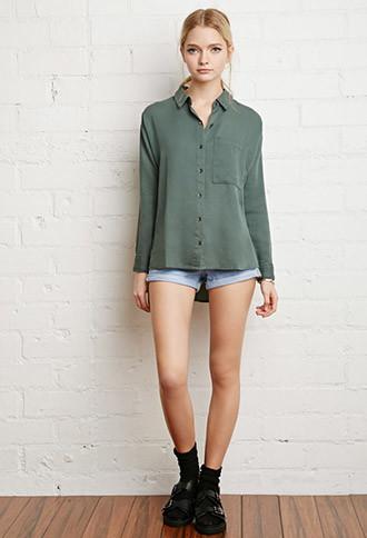 Forever21 Textured Pocket Shirt