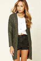 Forever21 Women's  Charcoal Marled Knit Open-front Cardigan