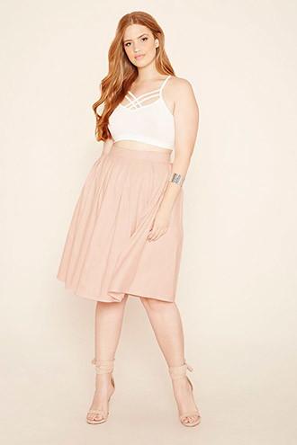 Forever21 Plus Women's  Plus Size Box Pleat Skirt