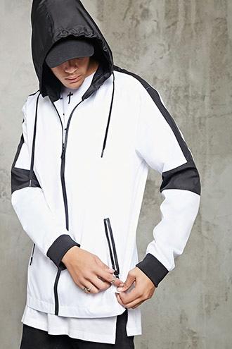 21 Men Men's  Hooded Two-tone Windbreaker