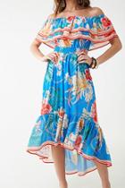Forever21 Tropical Print Off-the-shoulder Dress