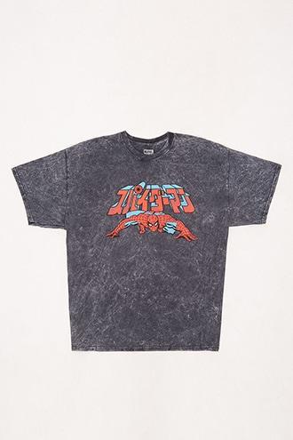 Forever21 Mineral Wash Spiderman Graphic Tee
