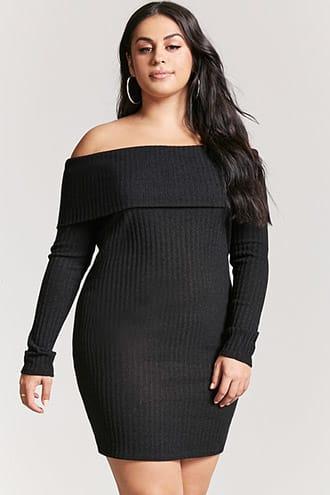 Forever21 Plus Size Off-the-shoulder Sweater Dress