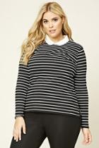 Forever21 Plus Size Striped Collar Top