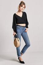 Forever21 Flare Sleeve Surplice Top