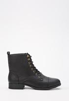 Forever21 Plus Lace-up Faux Leather Boots (wide)