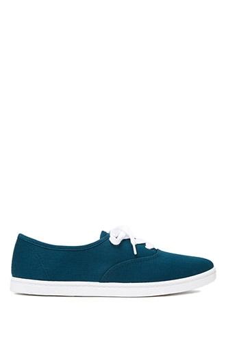 Forever21 Women's  Teal Low-top Canvas Sneakers