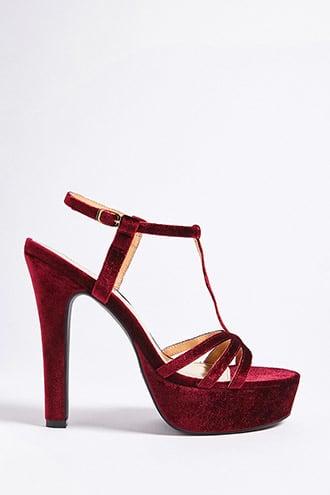 Forever21 Velvet High T-strap Heels