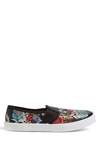 Forever21 Embroidered Slip-on Sneakers